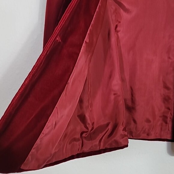 Vintage Liz Claiborne Women Velvet Blazer Jacket Size 4/S Red Pockets Button Up - Picture 7 of 14